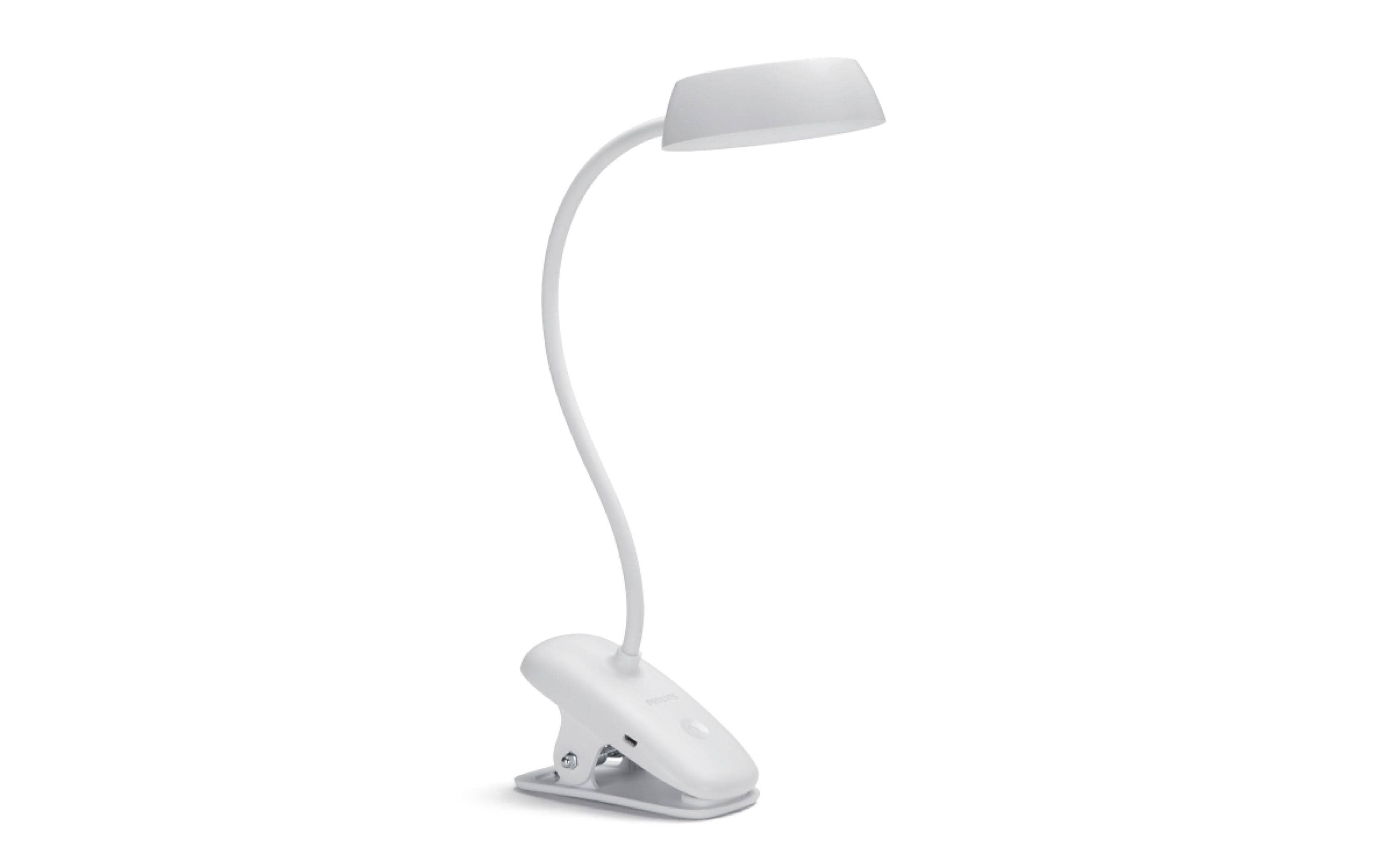 Philips LED Schreibtischleuchte Donutclip, 2.3W, 4000K, USB, weiss
