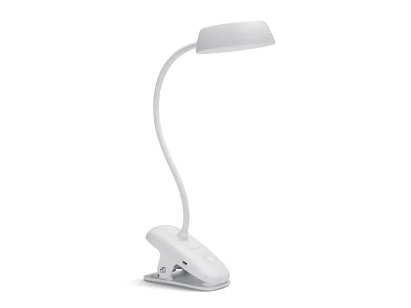 Philips LED Schreibtischleuchte Donutclip, 2.3W, 4000K, USB, weiss