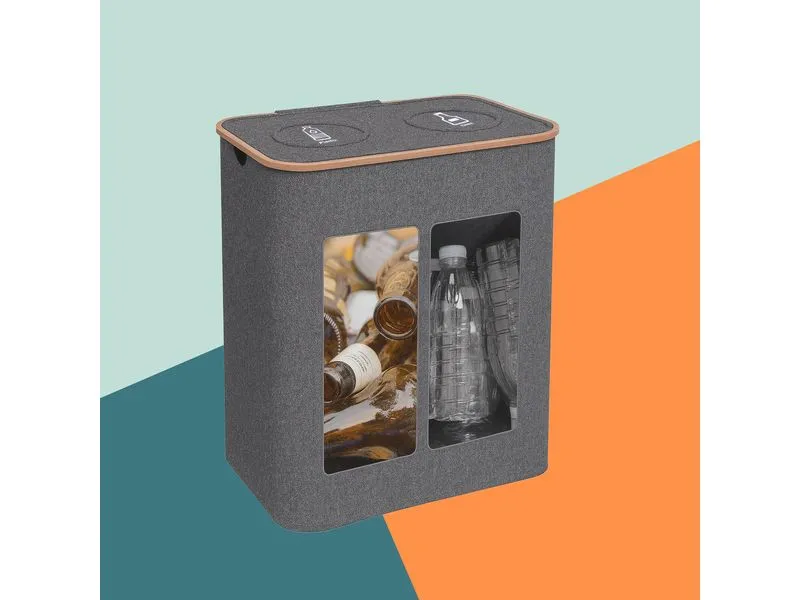 relaxdays Recyclingbehälter 140 L Grau relaxdays Recyclingbehälter 140 L Grau