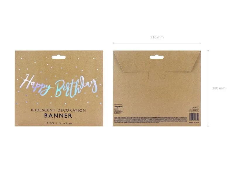 Partydeco Girlande Happy Birthday mehrfarbig, 16.5 x 62 cm Partydeco Girlande Happy Birthday mehrfarbig, 16.5 x 62 cm