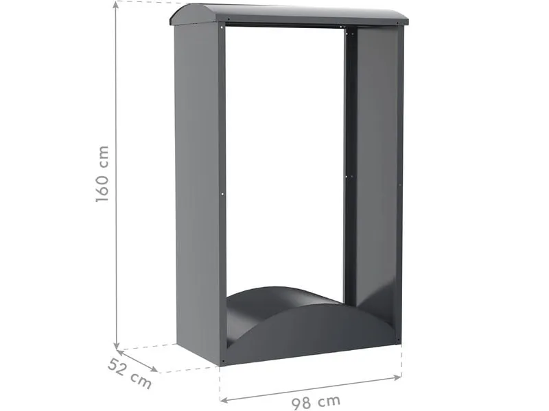 WESTMANN Kaminholzregal Castra A Anthra Anthrazit 98 x 52 x 160 cm WESTMANN Kaminholzregal Castra A Anthra Anthrazit 98 x 52 x 160 cm