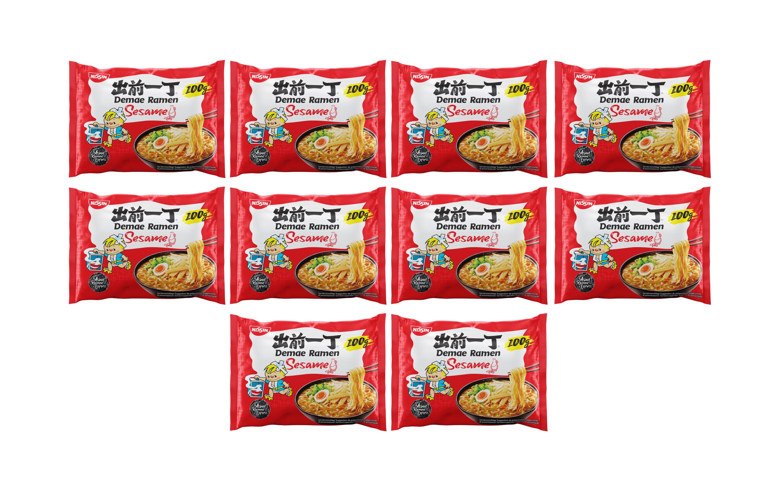 Nissin Food Demae Ramen Nudelsuppe Sesam 10 x 100 g