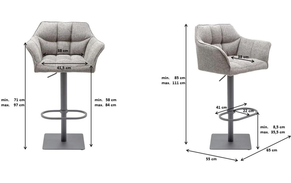 Kare Barhocker Thinktank Base Grau