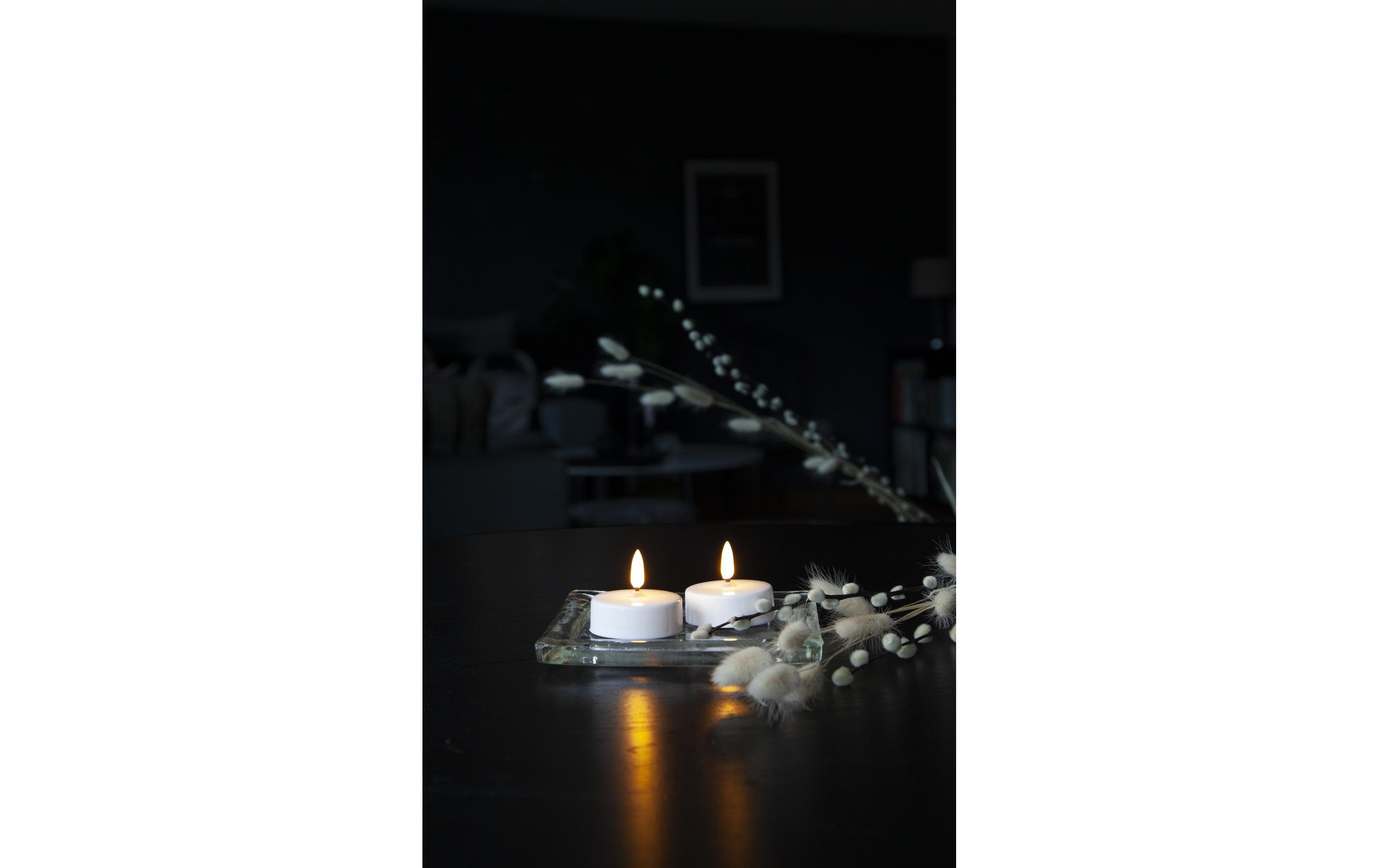 Star Trading LED Teelichter Set Flamme Ø 5.8 x 5.5 cm, Weiss, 2 Stk