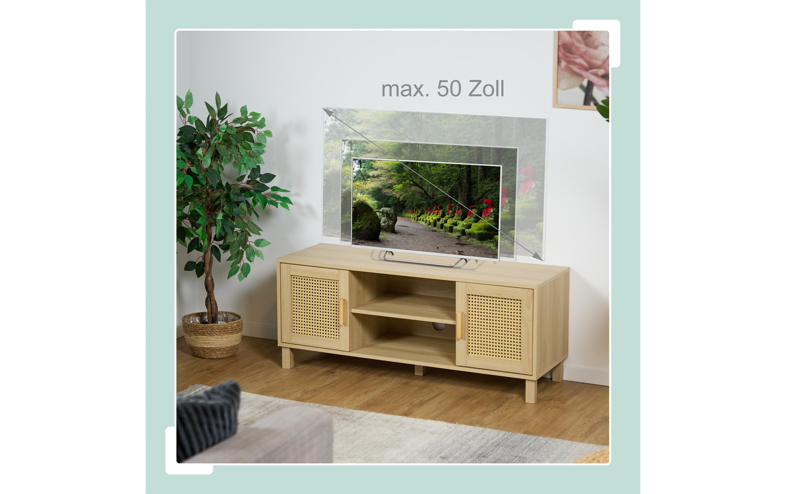 relaxdays TV-Lowboard 115 x 40 cm, Hellbraun