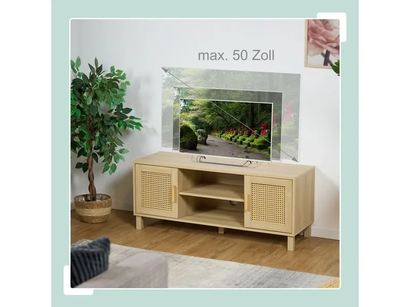 relaxdays TV-Lowboard 115 x 40 cm, Hellbraun relaxdays TV-Lowboard 115 x 40 cm, Hellbraun