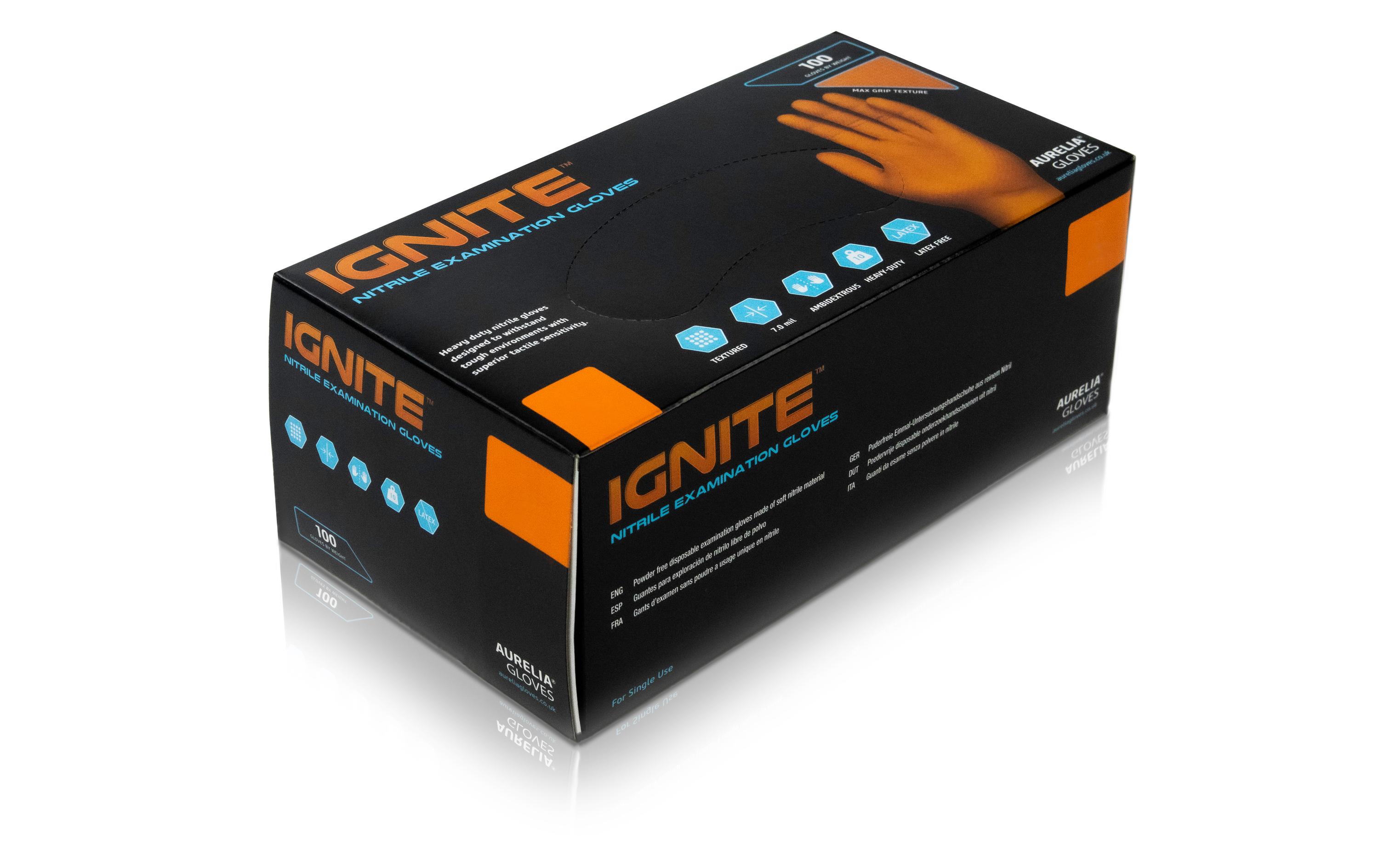 IGNITE Einweghandschuh Max Grip Nitril, L, Orange, 100 Paar IGNITE Einweghandschuh Max Grip Nitril, L, Orange, 100 Paar