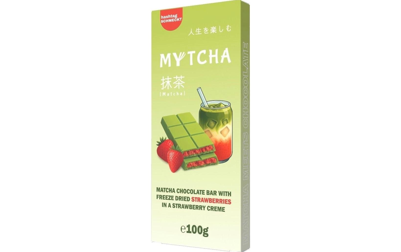 hashtag SCHMECKT Mytcha Matcha-Schokolade Strawberry, 100 g