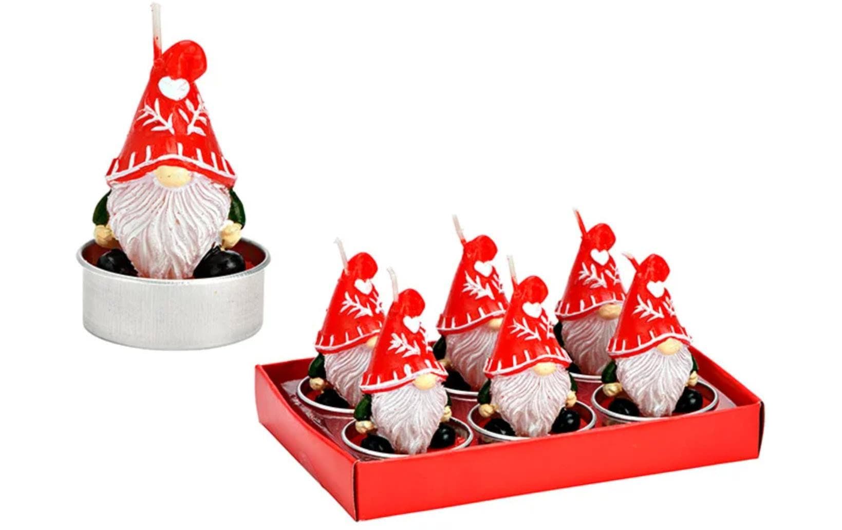 G. Wurm Teelichter Wichtel 6 Stück, Rot