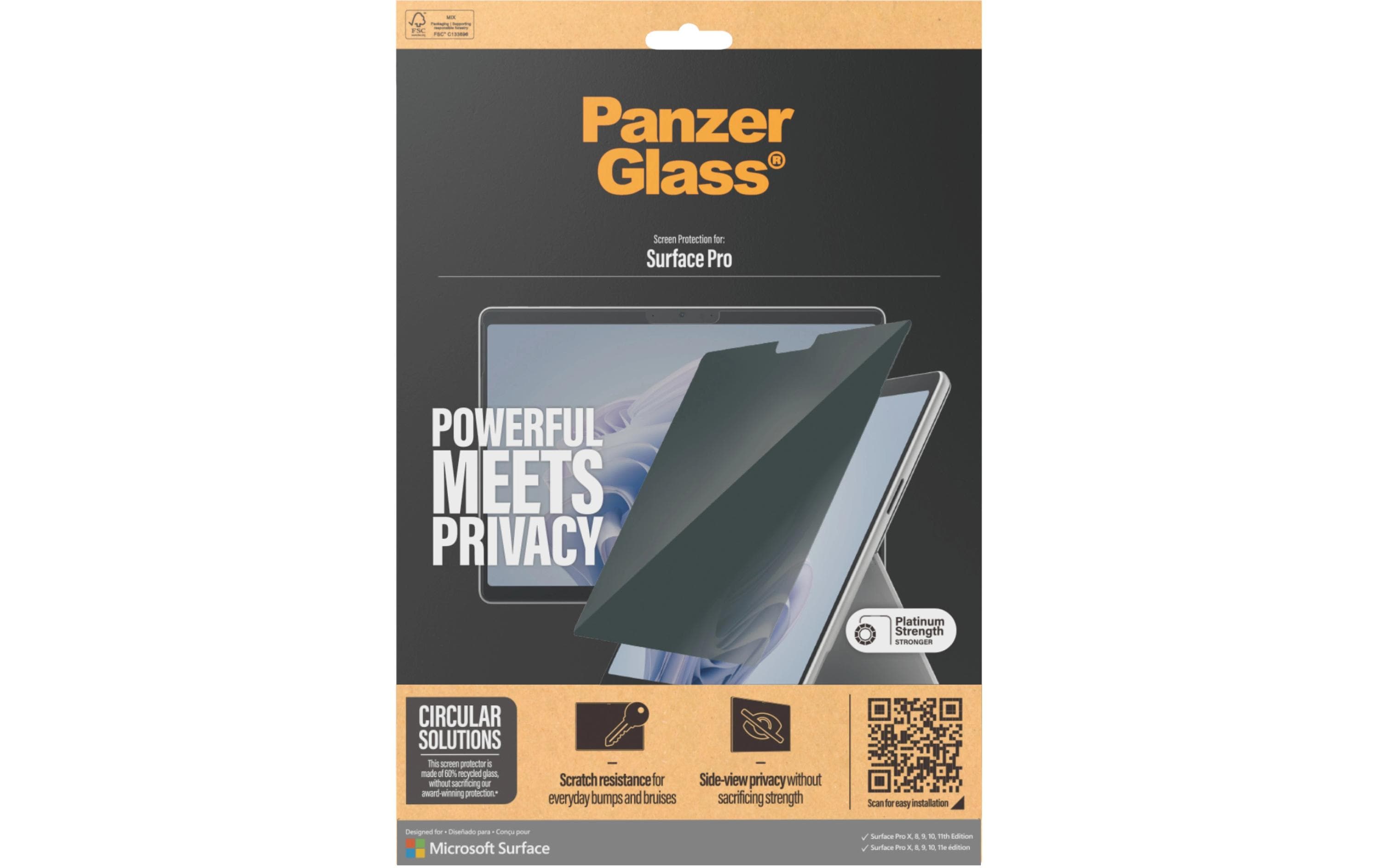 Panzerglass Ultra Wide Fit Privacy Surface Pro X/8/ 9/10/11 Panzerglass Ultra Wide Fit Privacy Surface Pro X/8/ 9/10/11