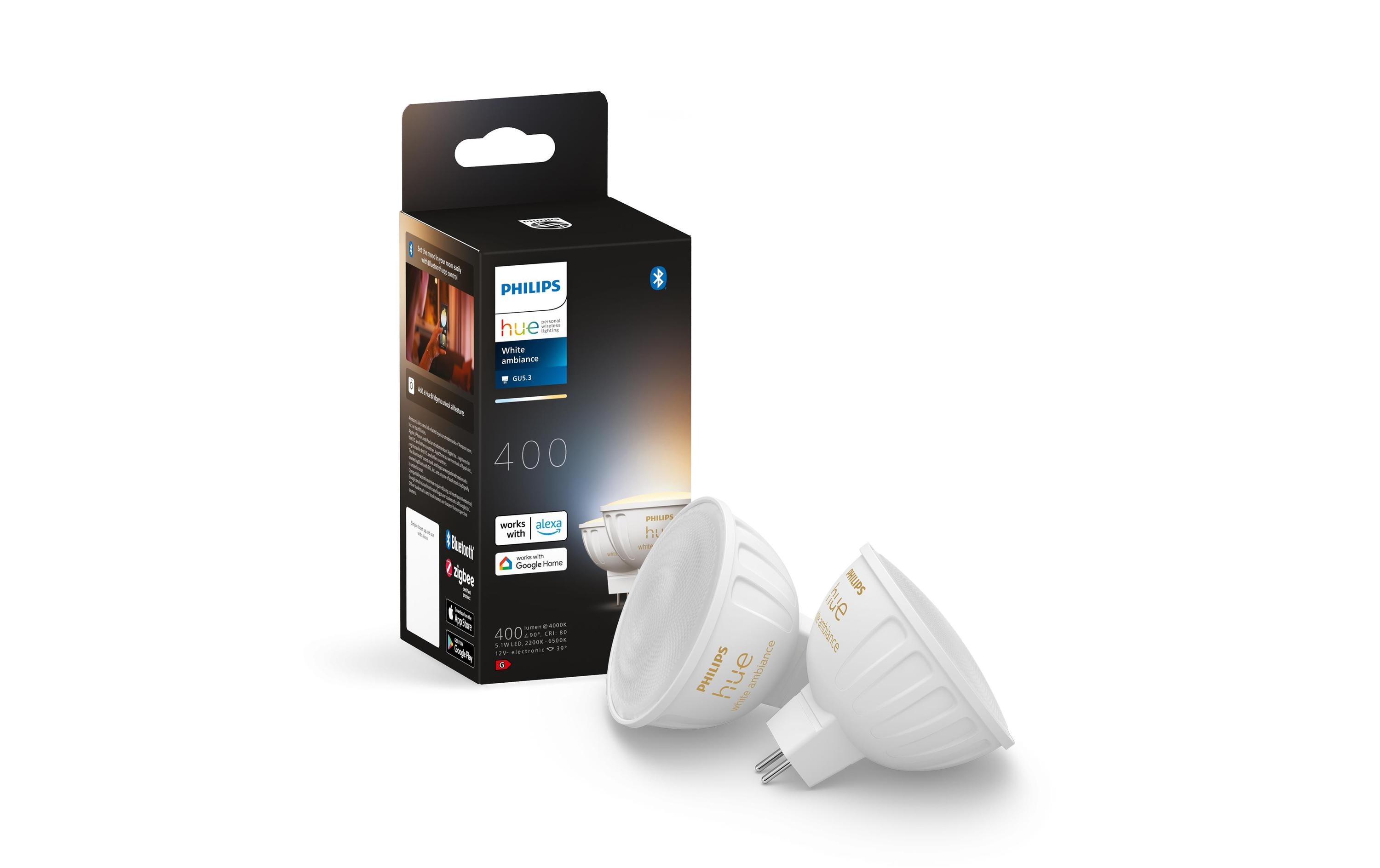 Philips Hue Leuchtmittel White Ambiance MR16 Doppelpack 400 lm