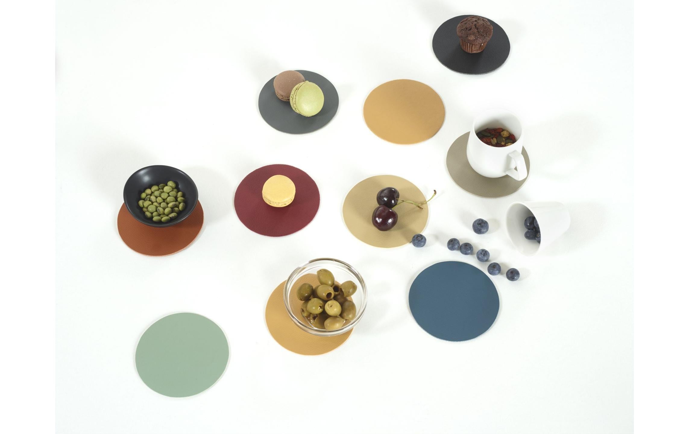 Tiseco Glasuntersetzer Togo 4 Stück, 10 cm, Grau