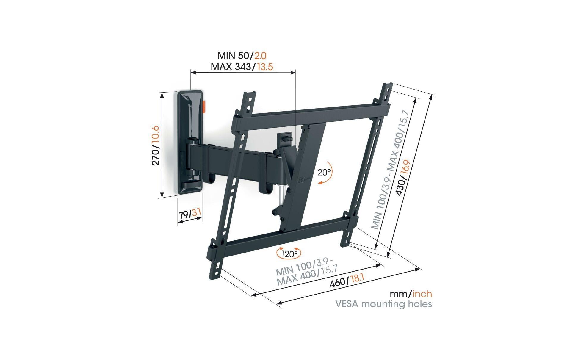 Vogel's Wandhalterung TVM 3425 Schwarz Vogel's Wandhalterung TVM 3425 Schwarz
