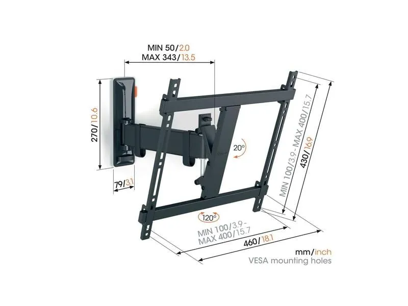 Vogel's Wandhalterung TVM 3425 Schwarz