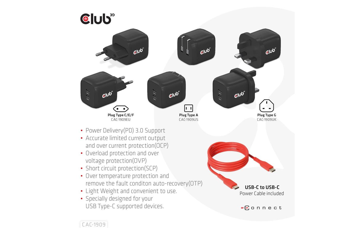 Club 3D USB-Wandladegerät CAC-1909