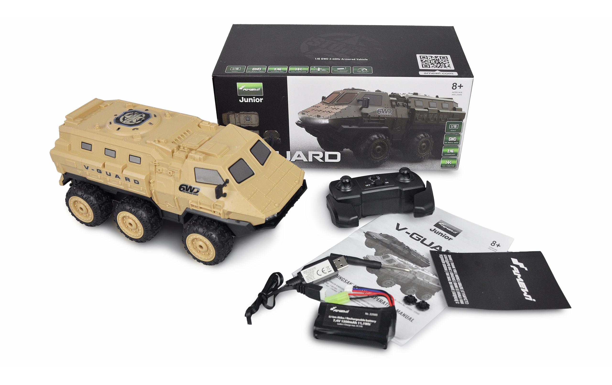 Amewi Panzerfahrzeug V-Guard 6WD, Sand RTR, 1:16 Amewi Panzerfahrzeug V-Guard 6WD, Sand RTR, 1:16