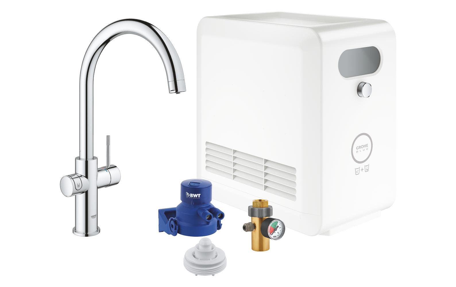 GROHE Küchenarmatur Blue Professional C-Auslauf Set Chrome