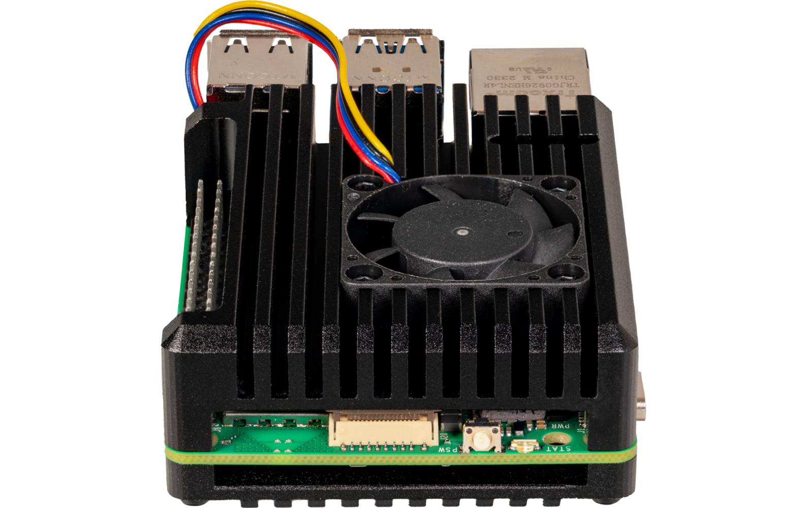 jOY-iT Aluminiumgehäuse mit Kühler & Lüfter Schwarz, Pi 5