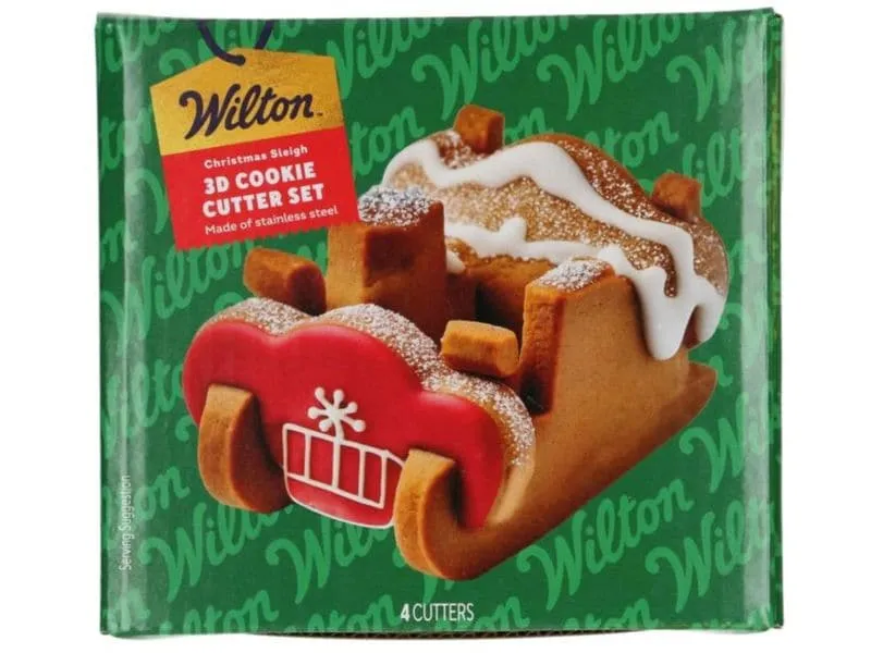 BackshopSchweiz Ausstechform 3d Weihnachtsschlitten Set - 4-teilig