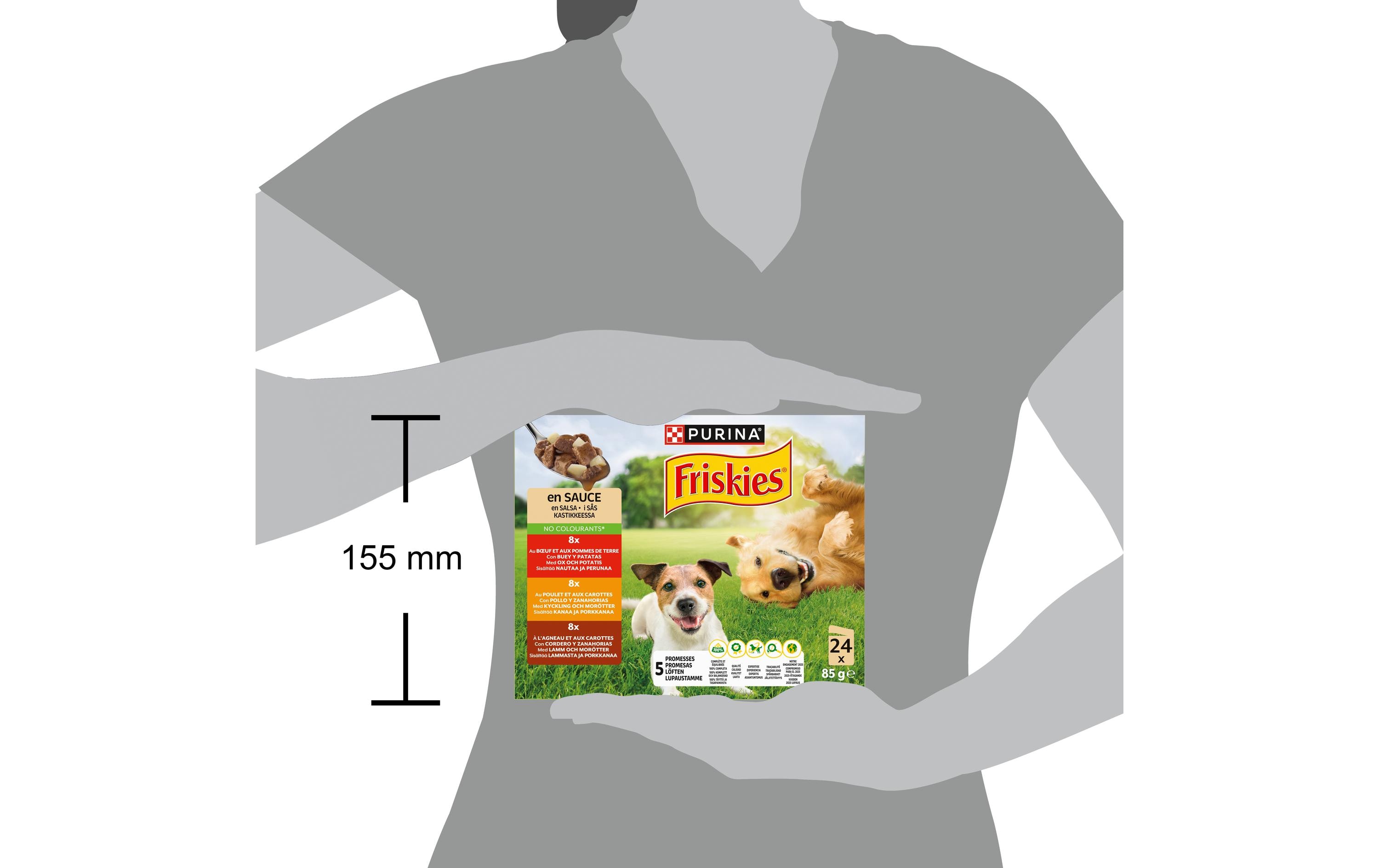 Purina Friskies Nassfutter Adult mit Rind, Huhn, Lamm in Sauce 24 x 85 g