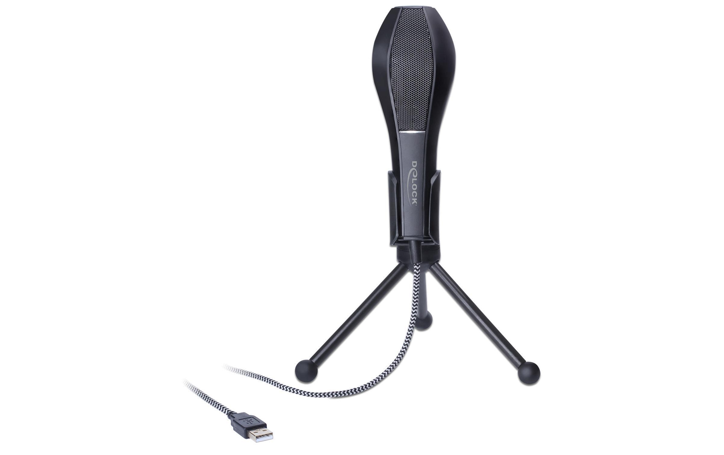 Delock Mikrofon USB Kondensator mit Tischständer