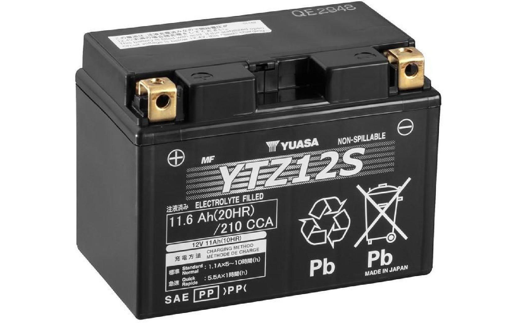YUASA Motorradbatterie AGM 12V/11.6Ah/210A