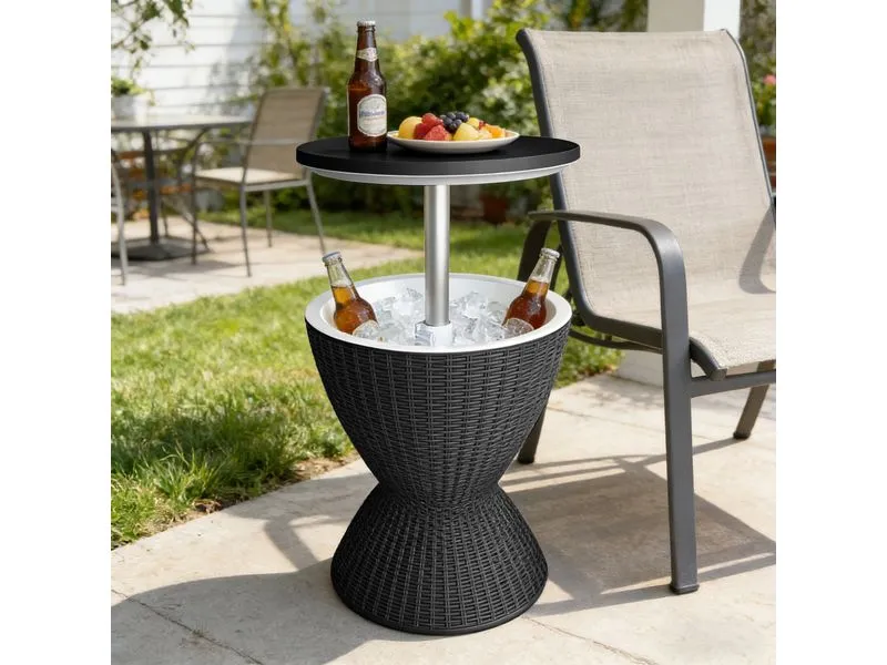 relaxdays Beistelltisch mit Kühlfunktion 30 L 48.5 x 82 cm, Schwarz relaxdays Beistelltisch mit Kühlfunktion 30 L 48.5 x 82 cm, Schwarz