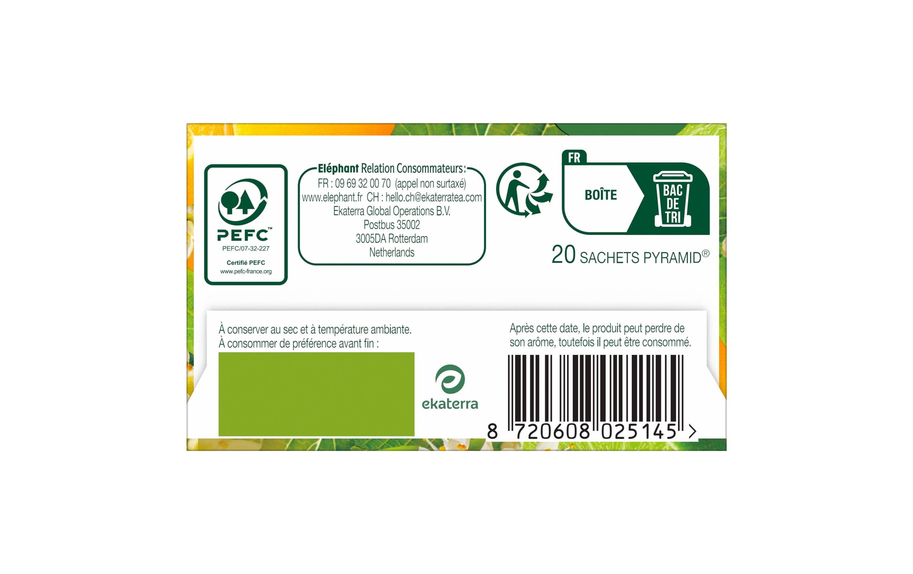 Eléphant Teebeutel Infusion Tilleul Citron 20 Stück