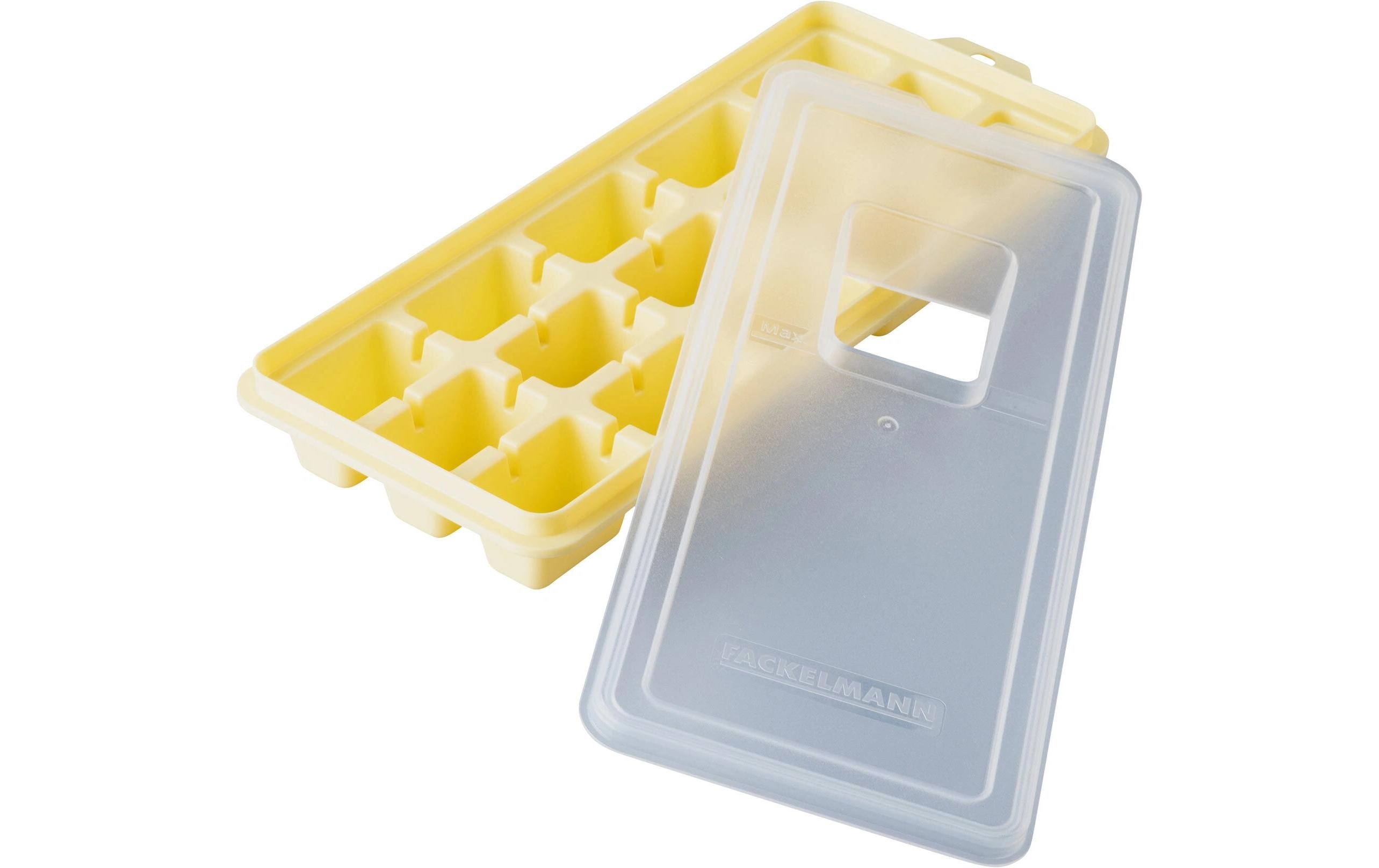 Fackelmann Eiswürfelbox mit Deckel Gelb