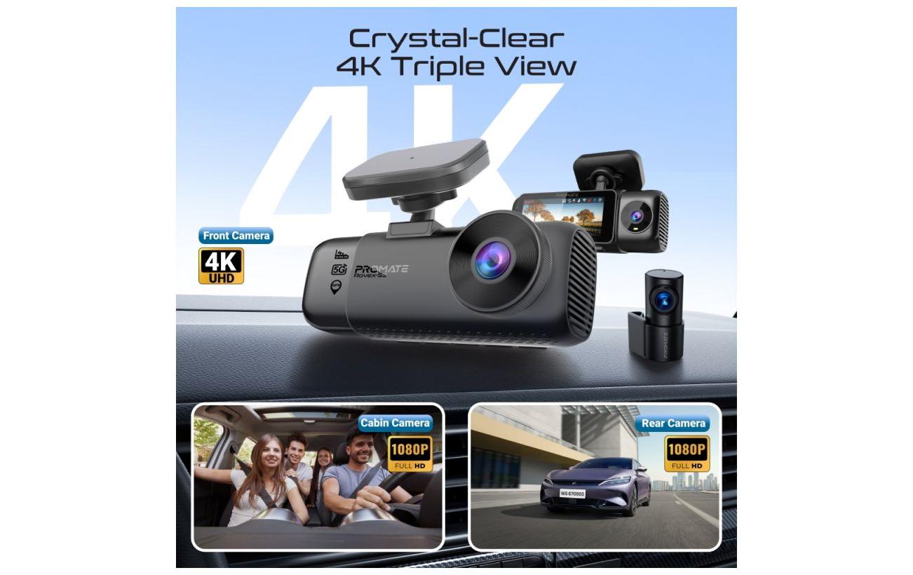 Promate Dashcam Rovex-S3 4K Ultra HD GPS WLAN