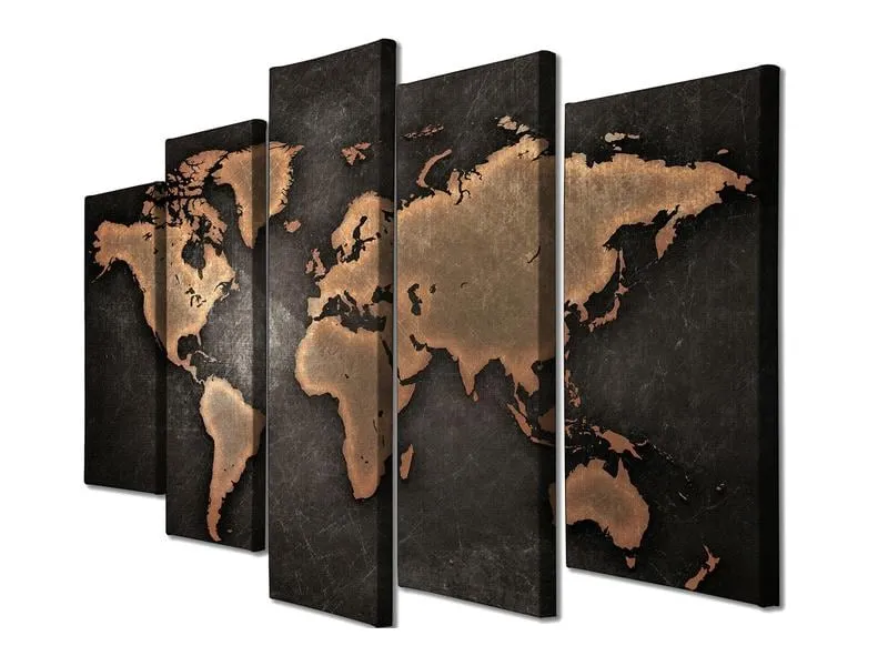 Wallxpert Bild World 5 Teile, 105 x 70 cm Wallxpert Bild World 5 Teile, 105 x 70 cm