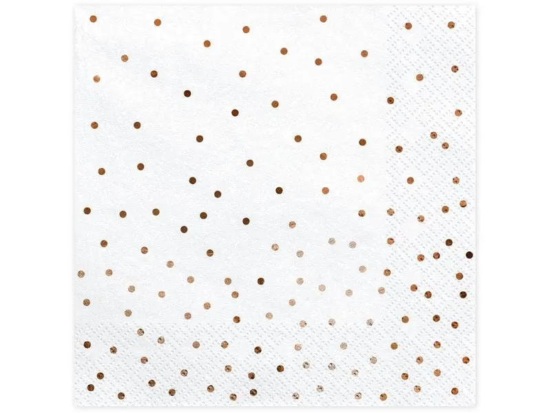 Partydeco Papierservietten Dots 33 cm x 33 cm, 20 Stück, Weiss Partydeco Papierservietten Dots 33 cm x 33 cm, 20 Stück, Weiss