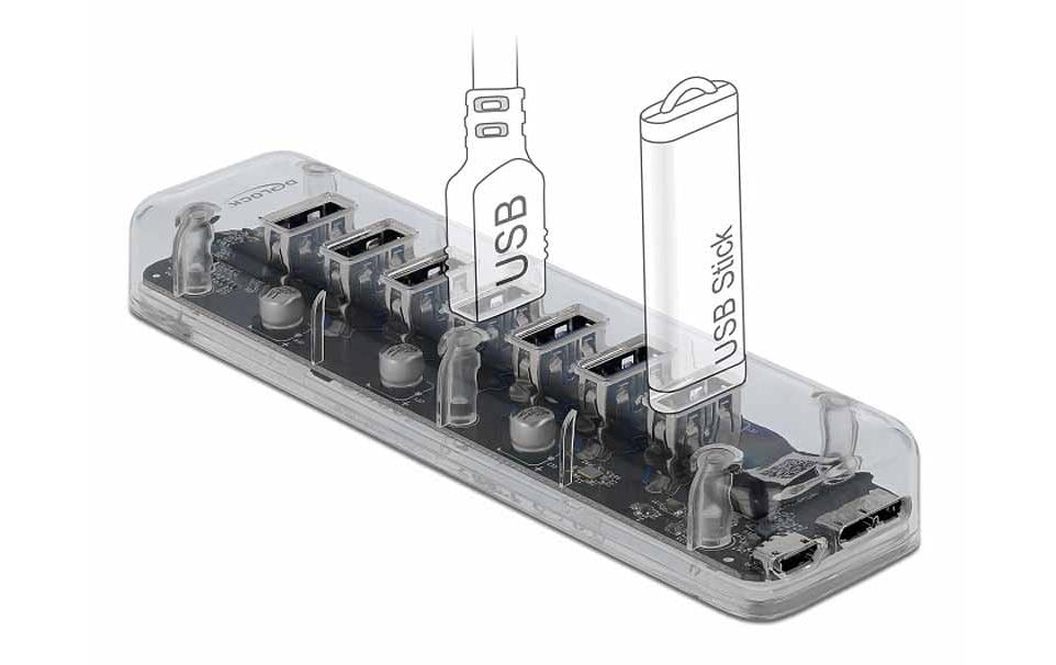 Delock USB-Hub 64088 USB 3.0 - 7x Typ-A Delock USB-Hub 64088 USB 3.0 - 7x Typ-A