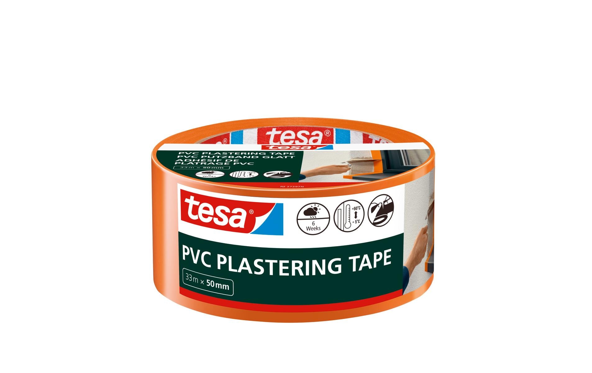 tesa PE Putzband, Orange, 33 m x 50 mm