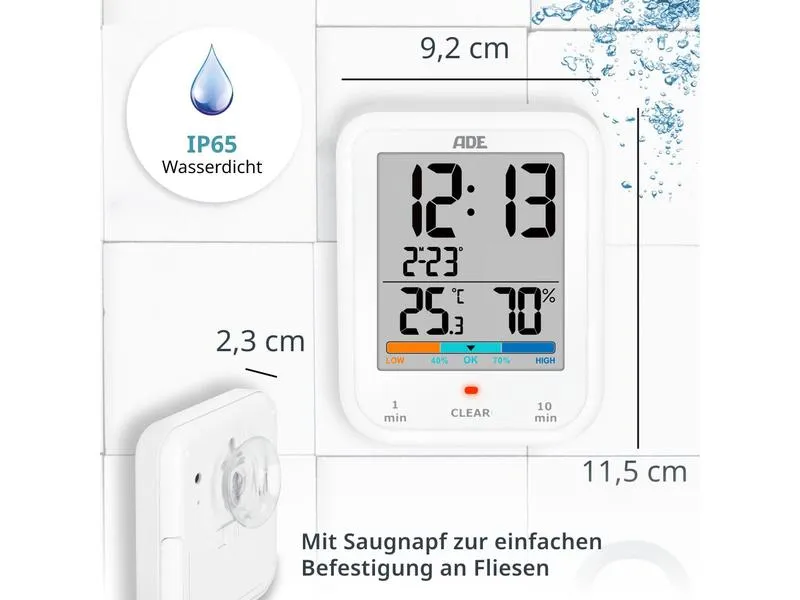 ADE Wetterstation Thermo-Hygrometer Weiss