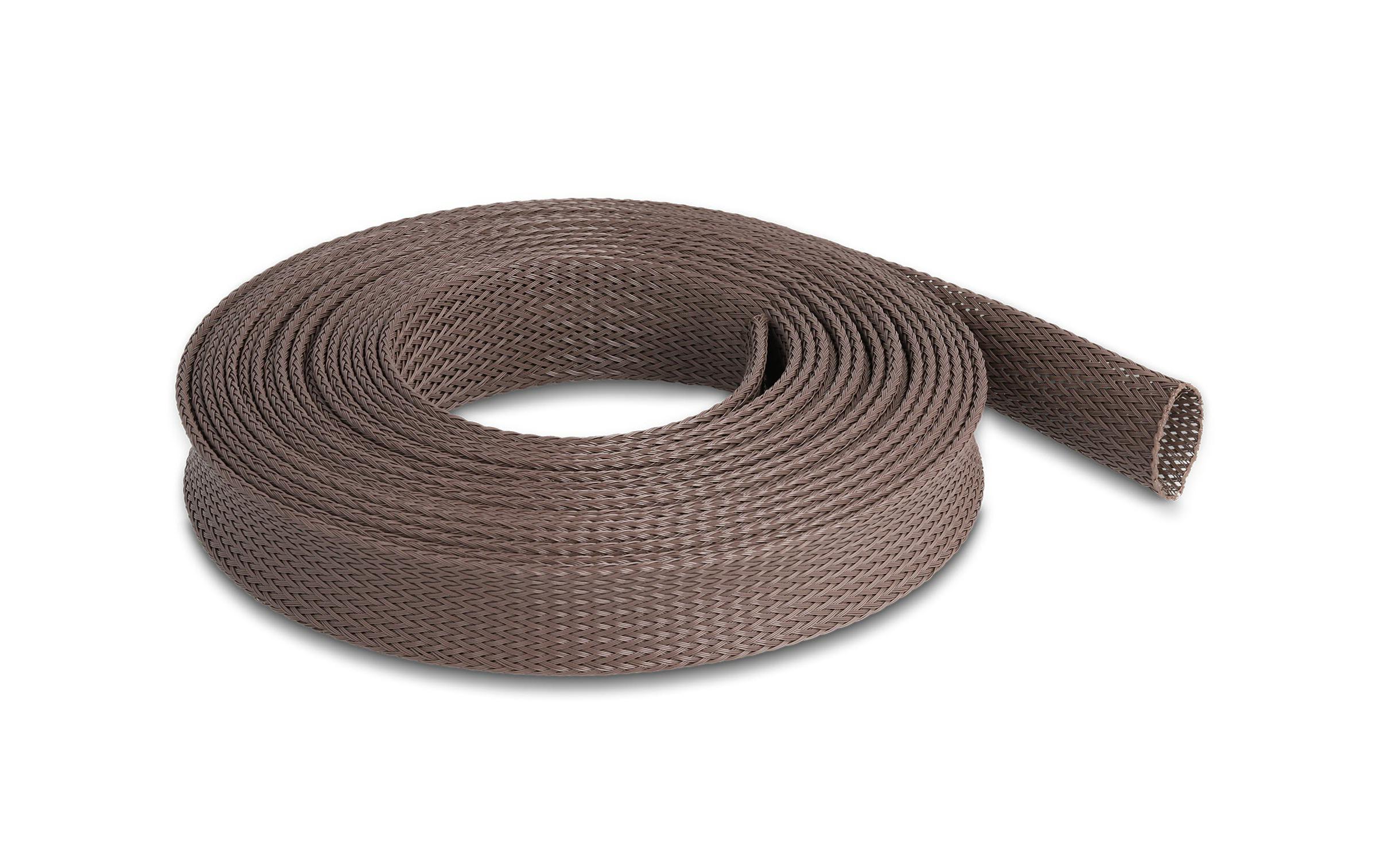 Delock Geflechtschlauch nagerfest, 5 m x 25 mm Braun Delock Geflechtschlauch nagerfest, 5 m x 25 mm Braun