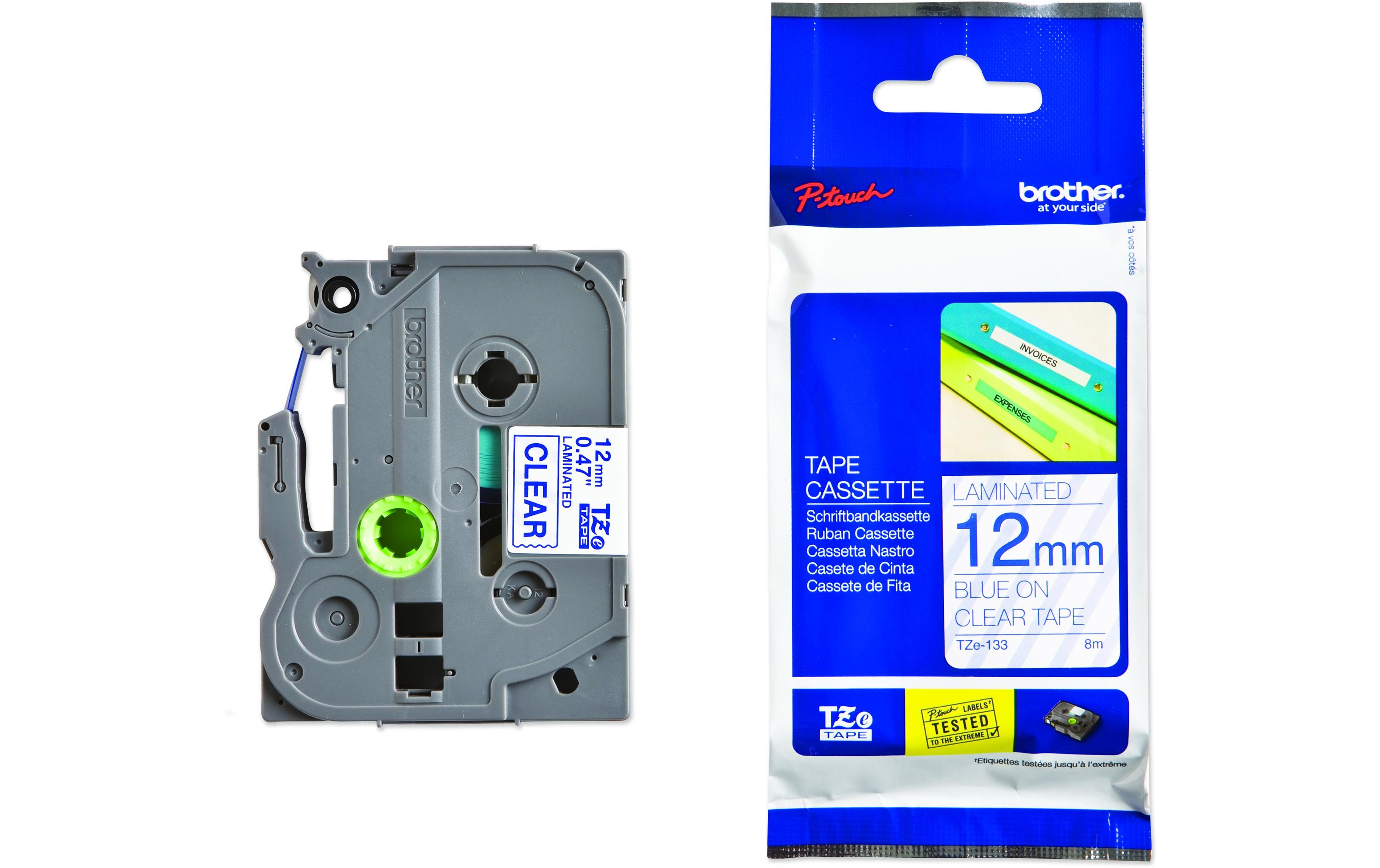 Brother Beschriftungsband TZE-133 Blau auf Transparent Brother Beschriftungsband TZE-133 Blau auf Transparent