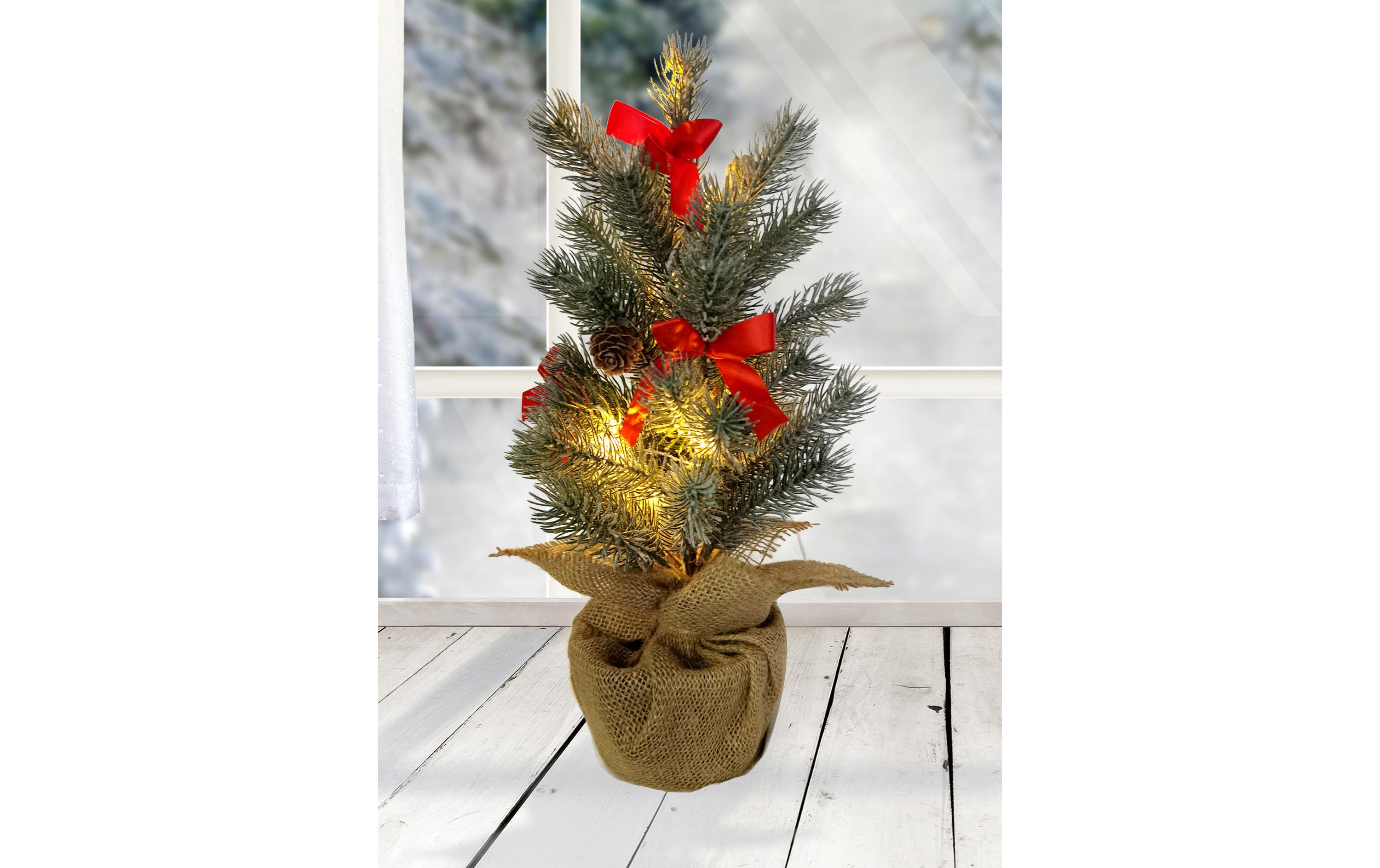 Dameco Weihnachtsbaum 10 LEDs, 45 cm, Grün/Braun Dameco Weihnachtsbaum 10 LEDs, 45 cm, Grün/Braun