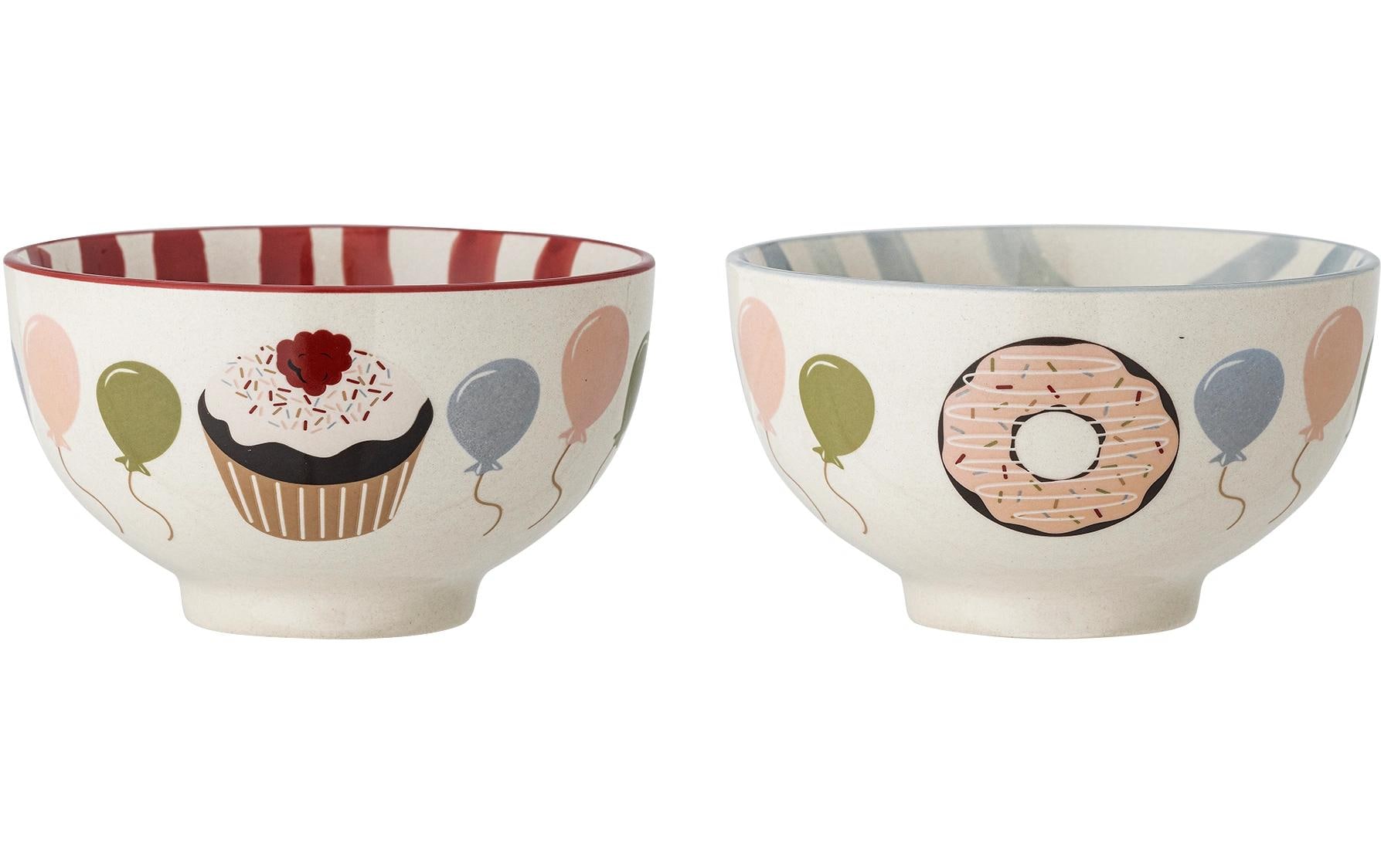 Bloomingville Kinderschale Darby 2er Set, Rot, Steingut Bloomingville Kinderschale Darby 2er Set, Rot, Steingut