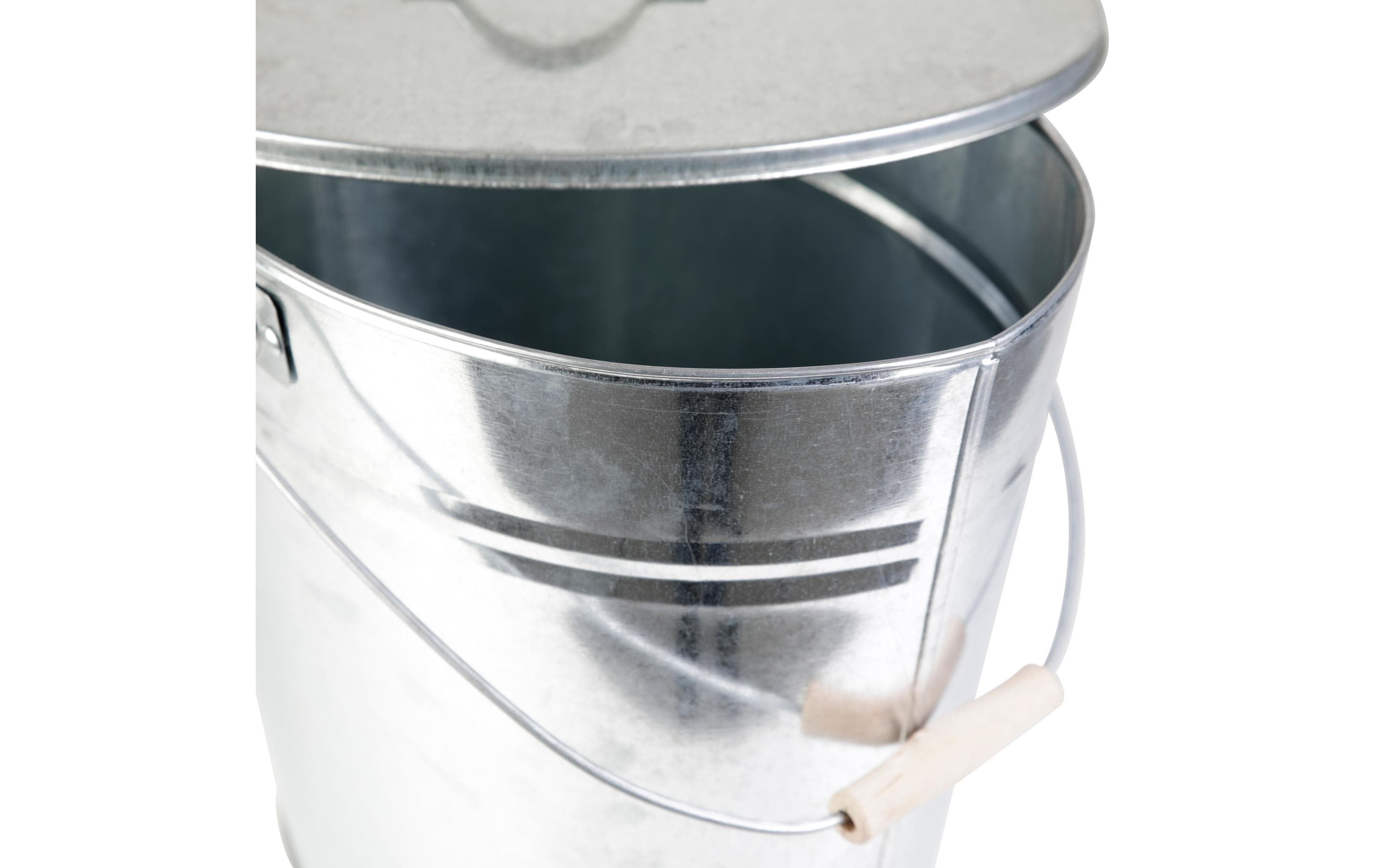 Kamino Ascheeimer mit Deckel, 24 l, Silber