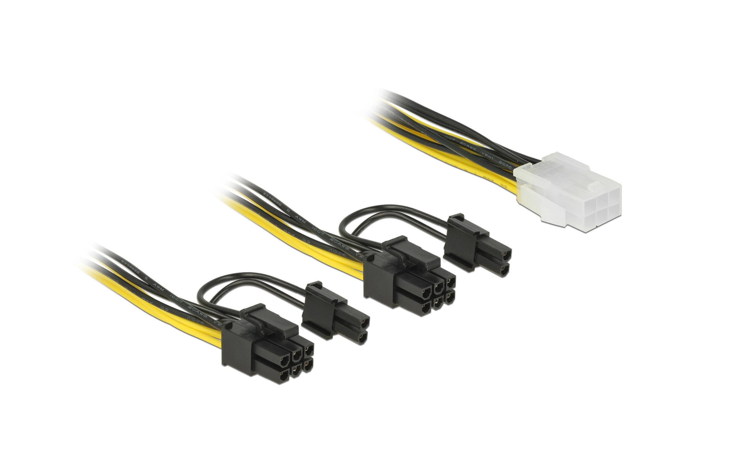 Delock Stromkabel 6Pin - 2x 6+2Pin 15 cm Delock Stromkabel 6Pin - 2x 6+2Pin 15 cm