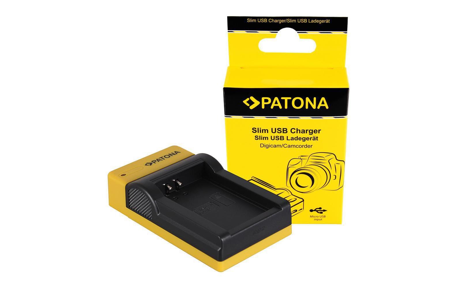 Patona Ladegerät Slim Micro-USB zu Canon LP-E12 EOS M