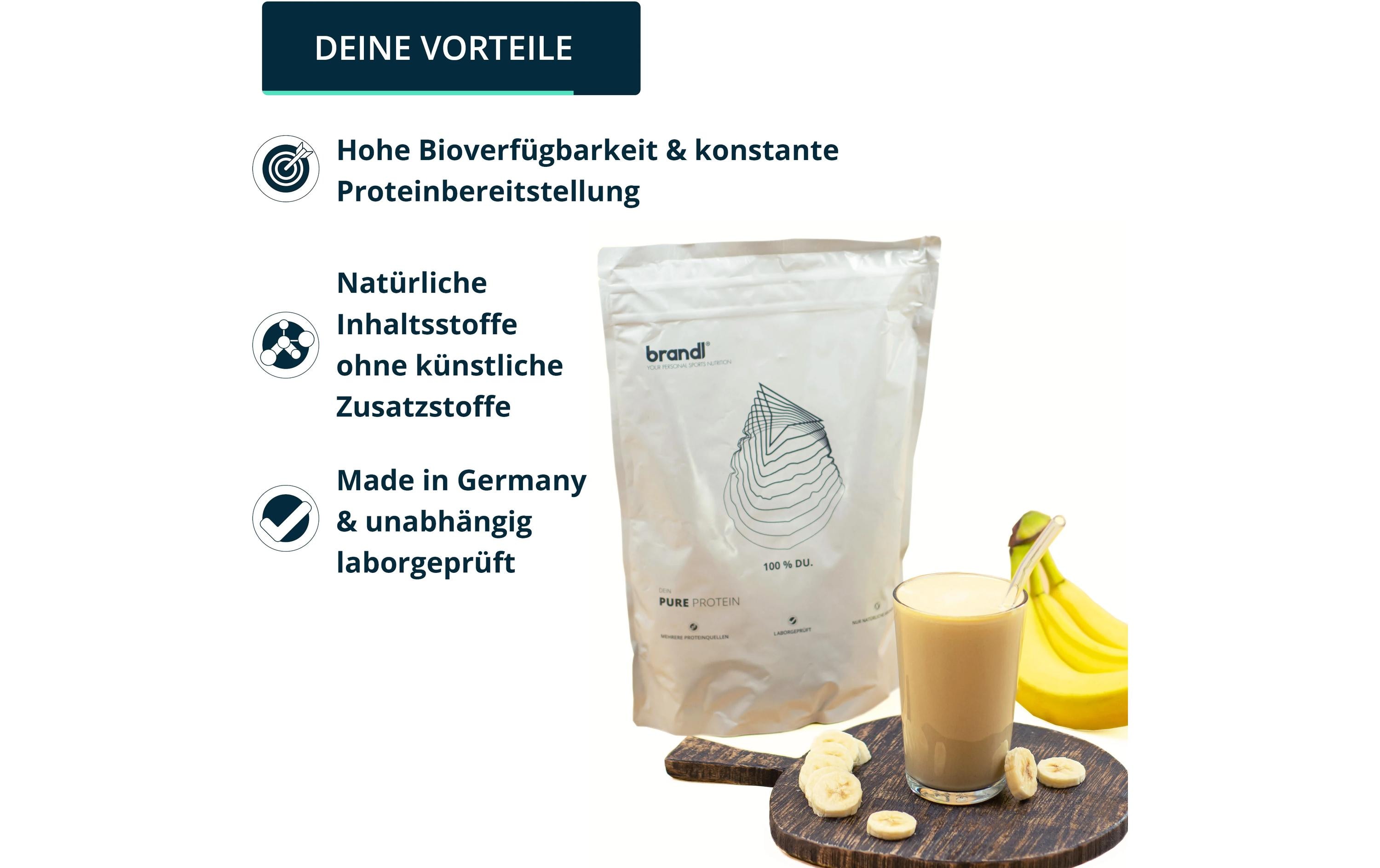 Brandl-Nutrition Pulver Pure Protein Vegan Banane 1000 g
