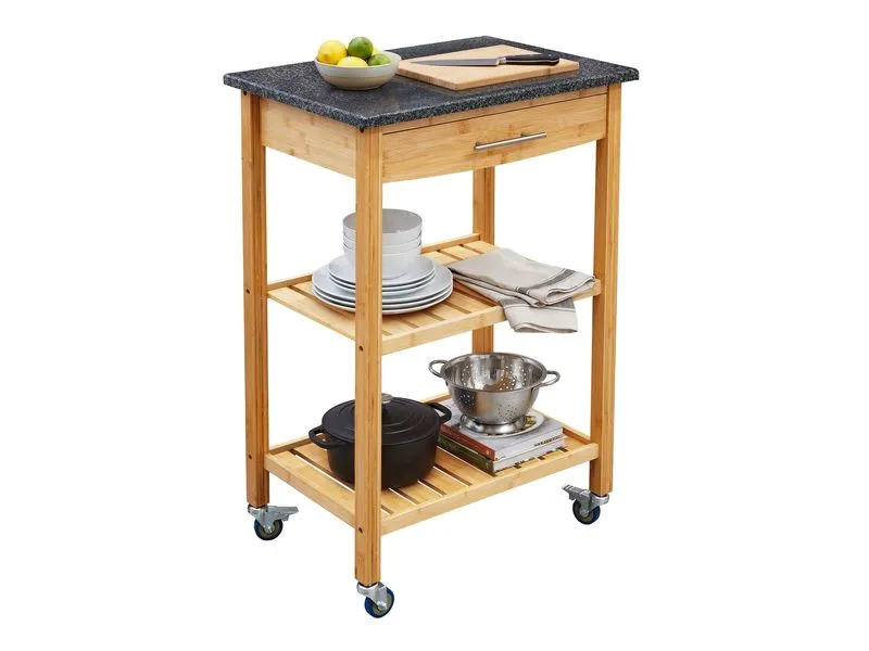 relaxdays Küchenwagen 58 x 85 x 40 cm, Braun/Grau relaxdays Küchenwagen 58 x 85 x 40 cm, Braun/Grau
