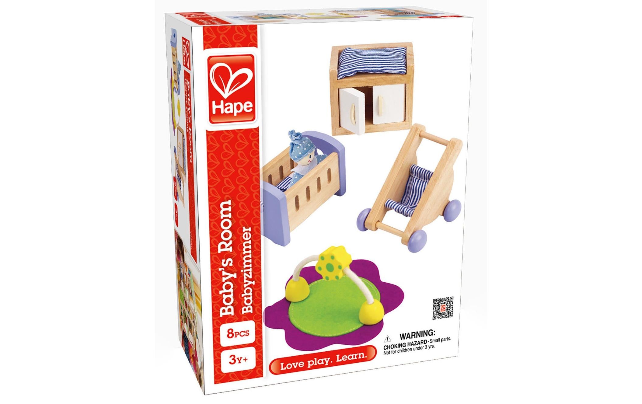Hape Puppenhausmöbel Babyzimmer