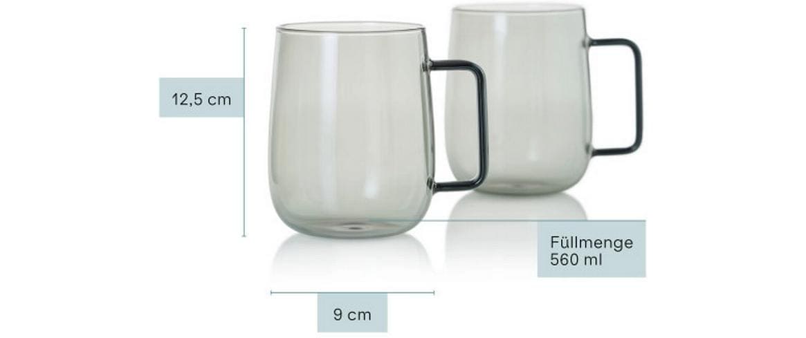 AdHoc Tee-Set Yuna 560 ml, 2 Stück, Hellgrau