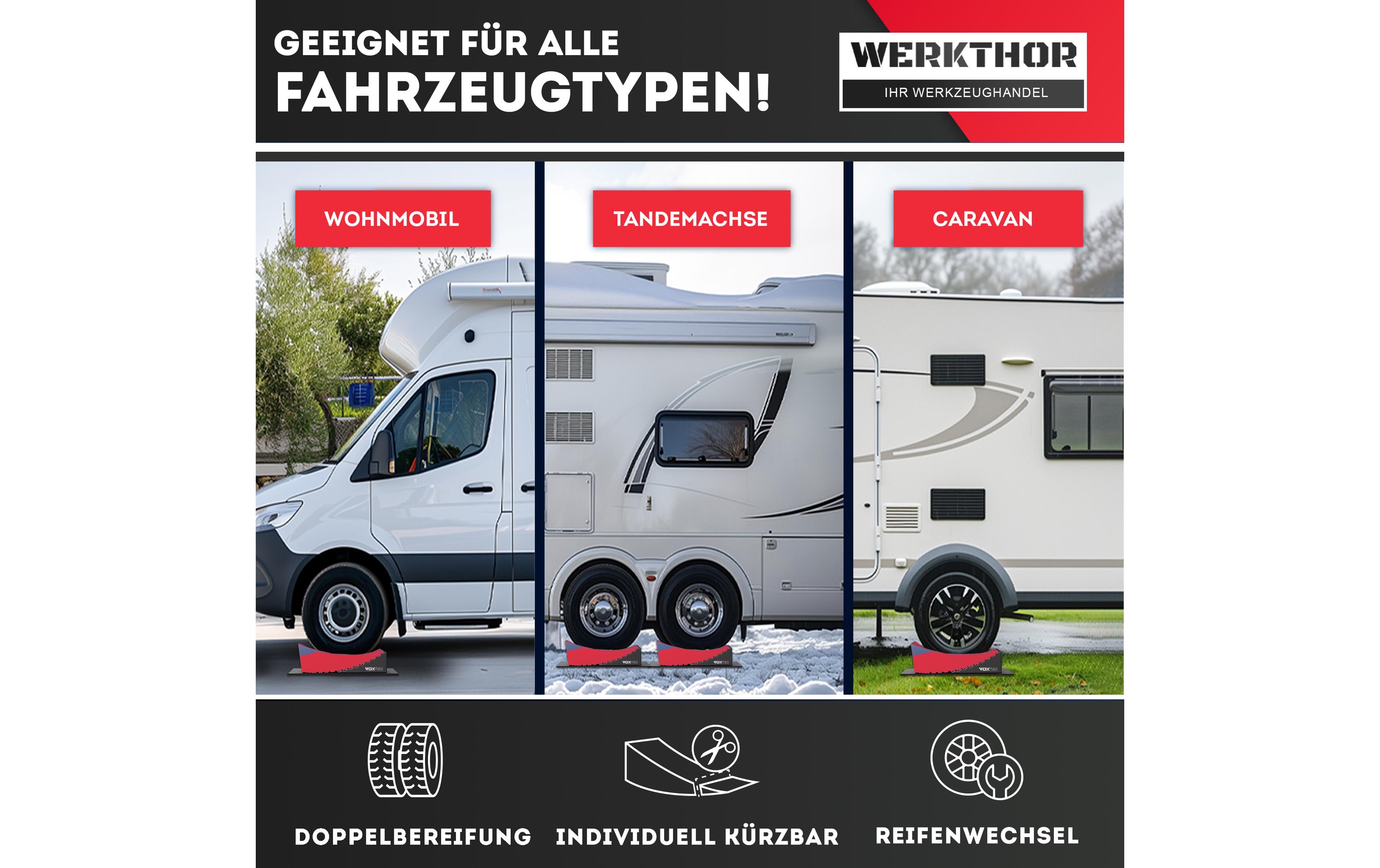 Werkthor Stufenlose Auffahrkeile 2er Set, Rot