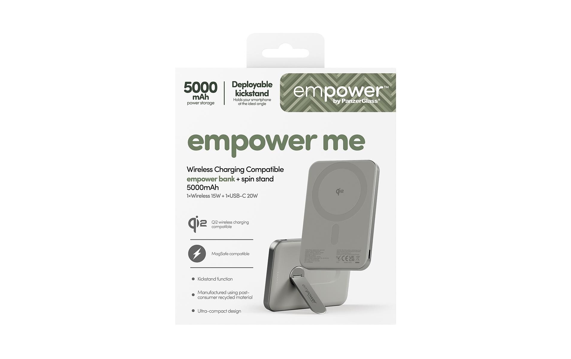emPower by PanzerGlass Powerbank mit Spin Stand Titanium 5000 mAh