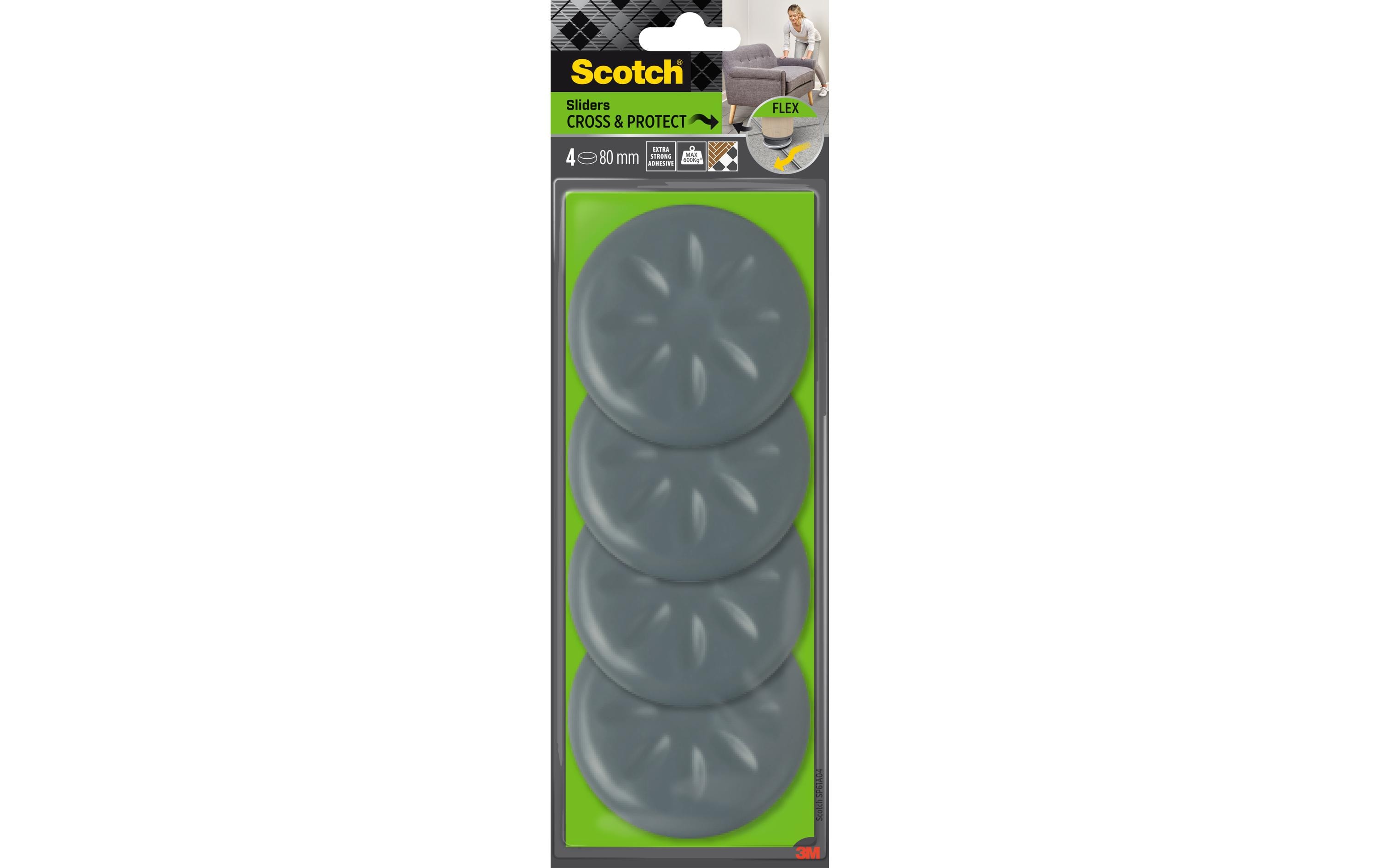 3M Möbelgleiter Flexibal, Ø 80 mm, Grau, 4er Pack 3M Möbelgleiter Flexibal, Ø 80 mm, Grau, 4er Pack