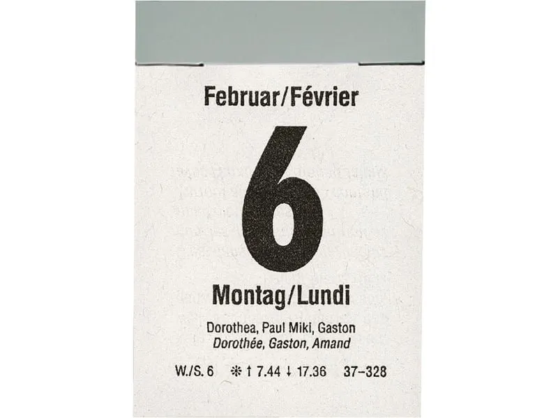 Biella Abreisskalender Tag Papier weiss matt 4 x 5.9 cm Biella Abreisskalender Tag Papier weiss matt 4 x 5.9 cm